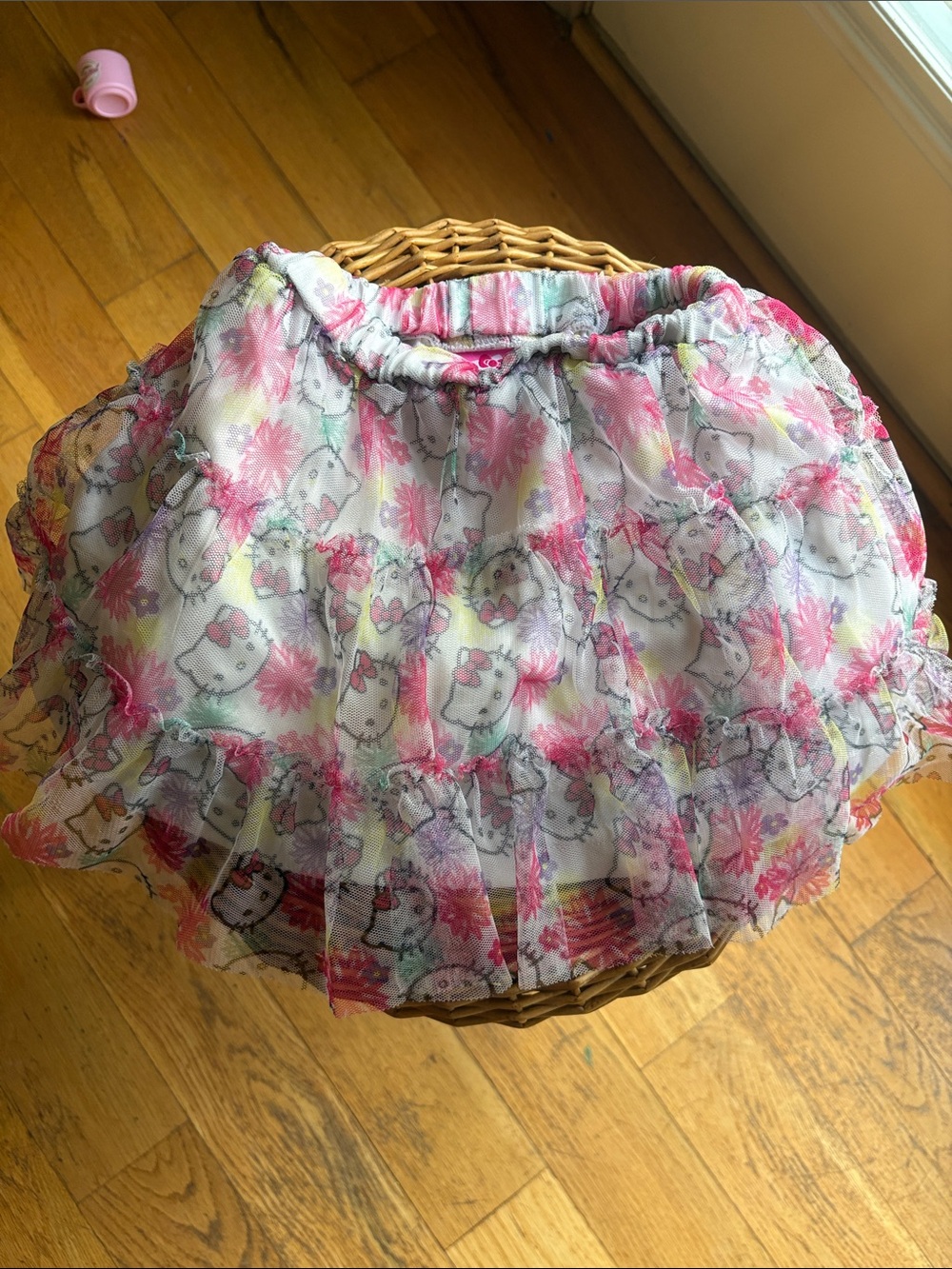 Hello Kitty Pink Floral Girls' Tiered Skirt